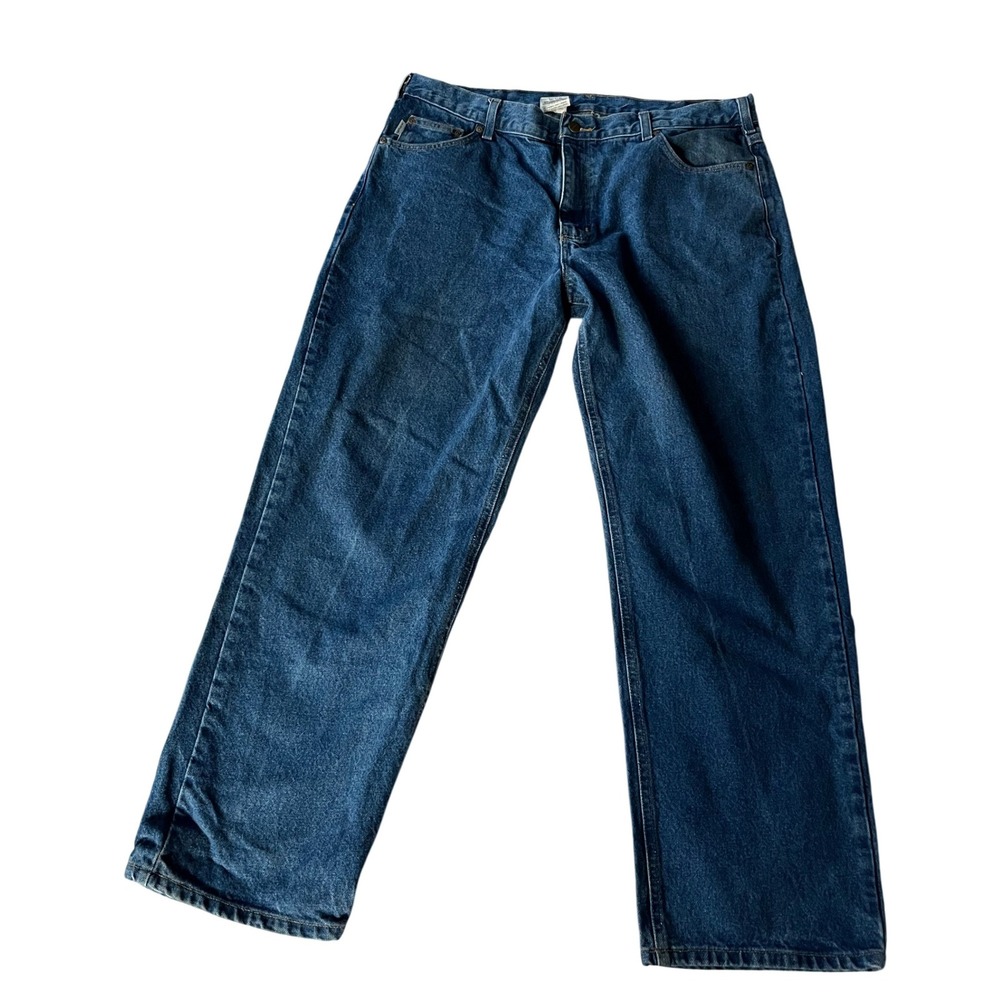Carhartt B160DST Men's Jeans Size 40x32 Blue Denim Workwear Straight Leg